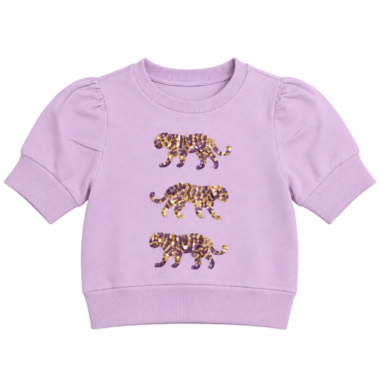 Lily Sequin Top - Tigers