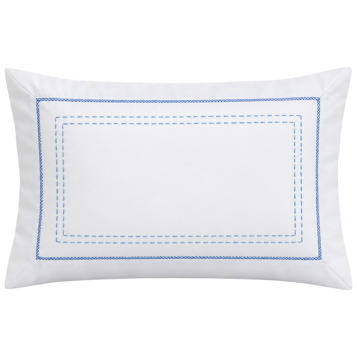 Embroidered Pillow - Blue Gingham