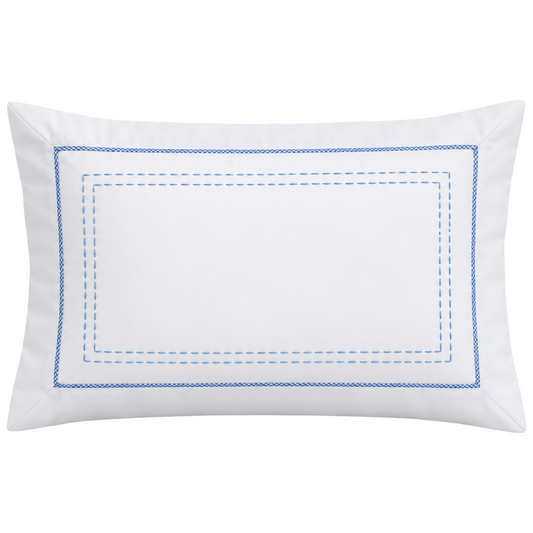 Embroidered Pillow - Blue Gingham