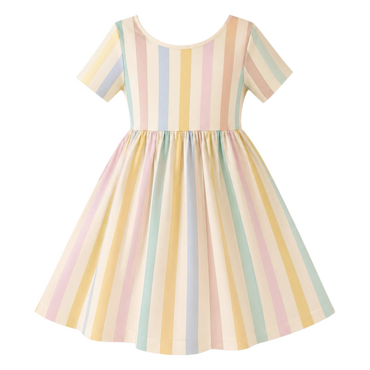 Twirl Dress - Pastel Stripe