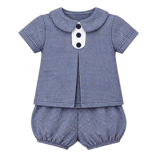 Julian Short Set - Navy Gingham