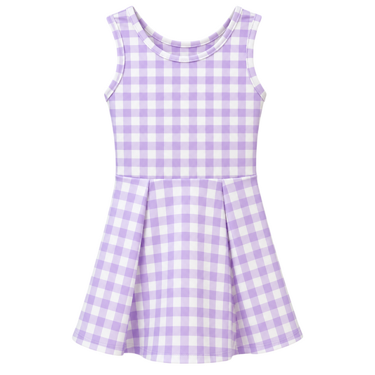 Activewear Dress - Purple Gingham