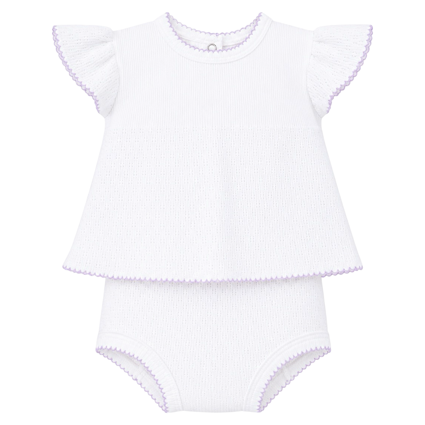 Knit Flutter Sleeve Diaper Set