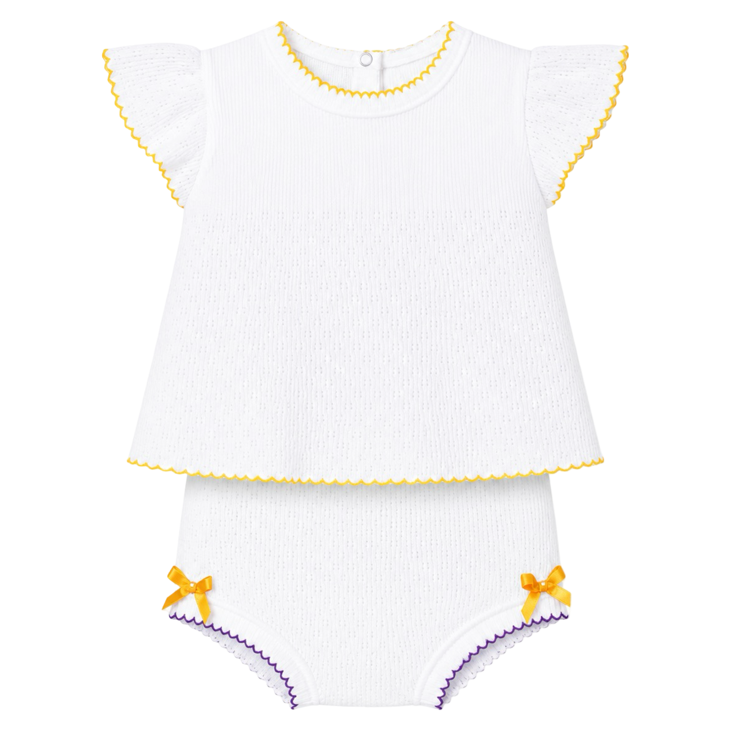 Knit Flutter Sleeve Diaper Set