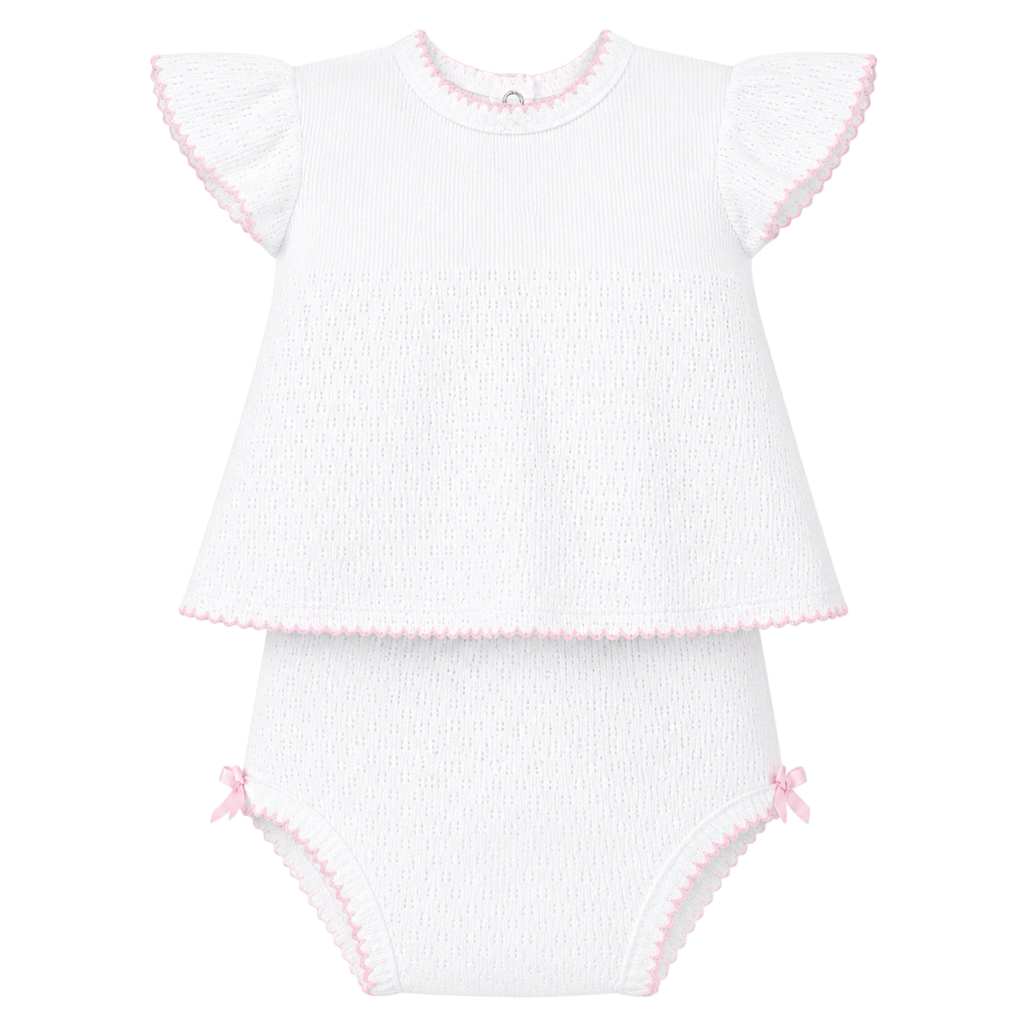 Knit Flutter Sleeve Diaper Set