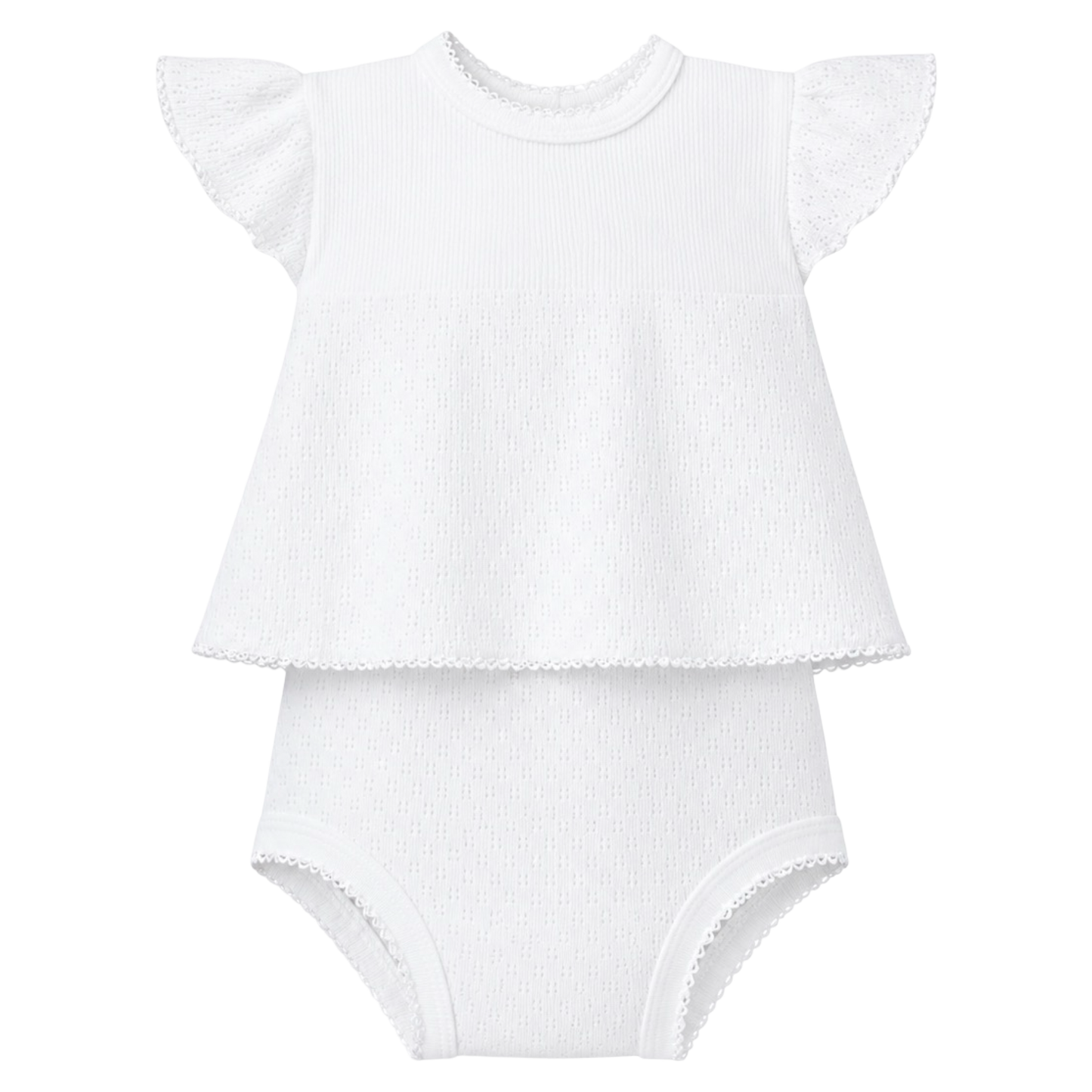 Knit Flutter Sleeve Diaper Set