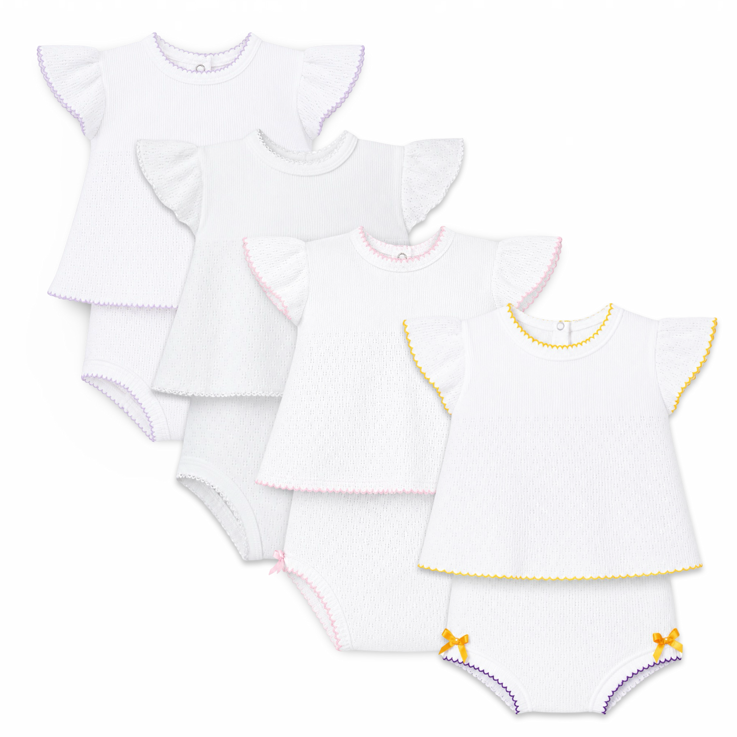 Knit Flutter Sleeve Diaper Set