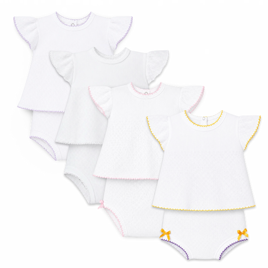 Knit Flutter Sleeve Diaper Set