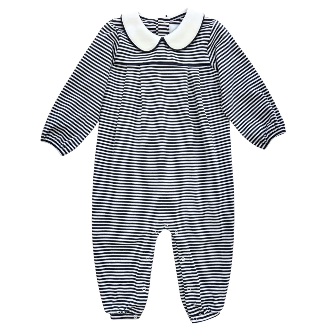Peter Pan Romper - Navy Stripe