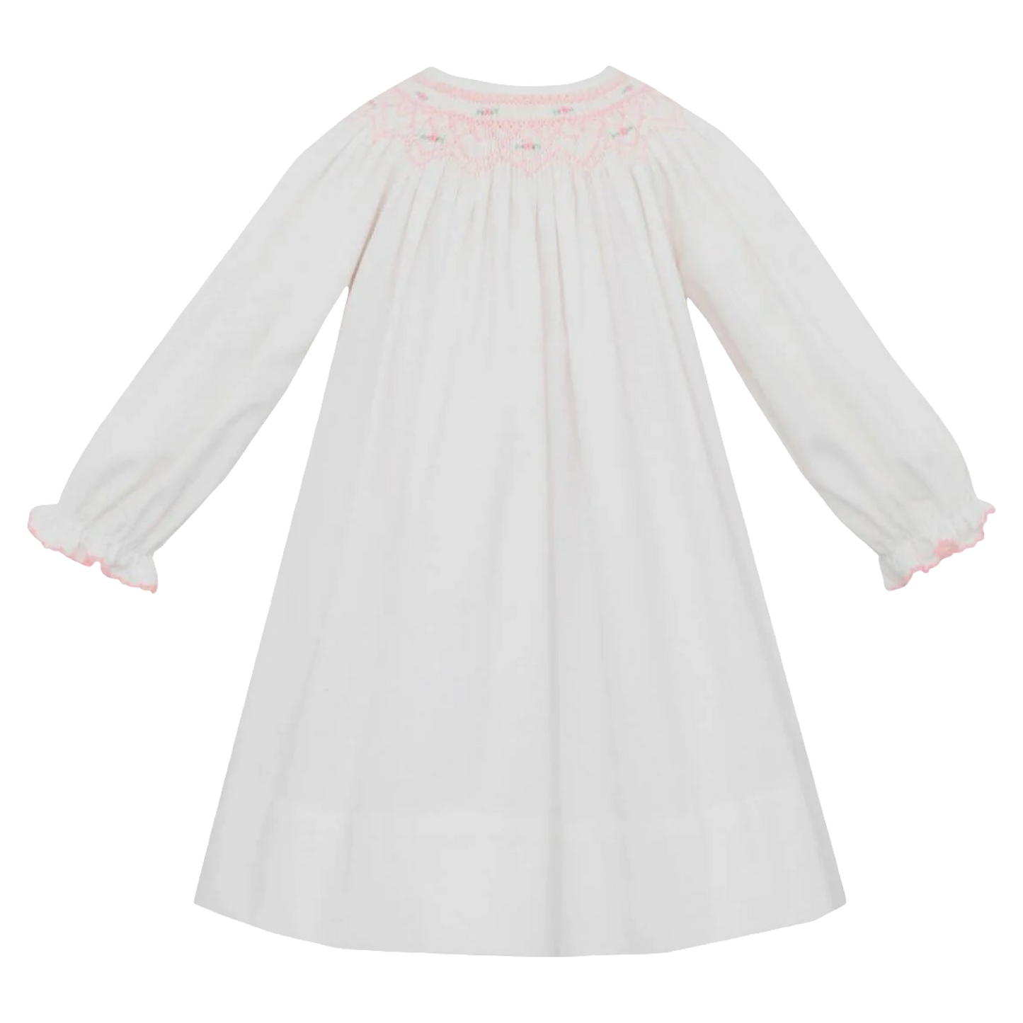 Lilly Smocked Dress - White Cord