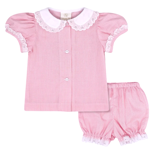 Adorable Diaper Set - Polite Pink Mini Gingham
