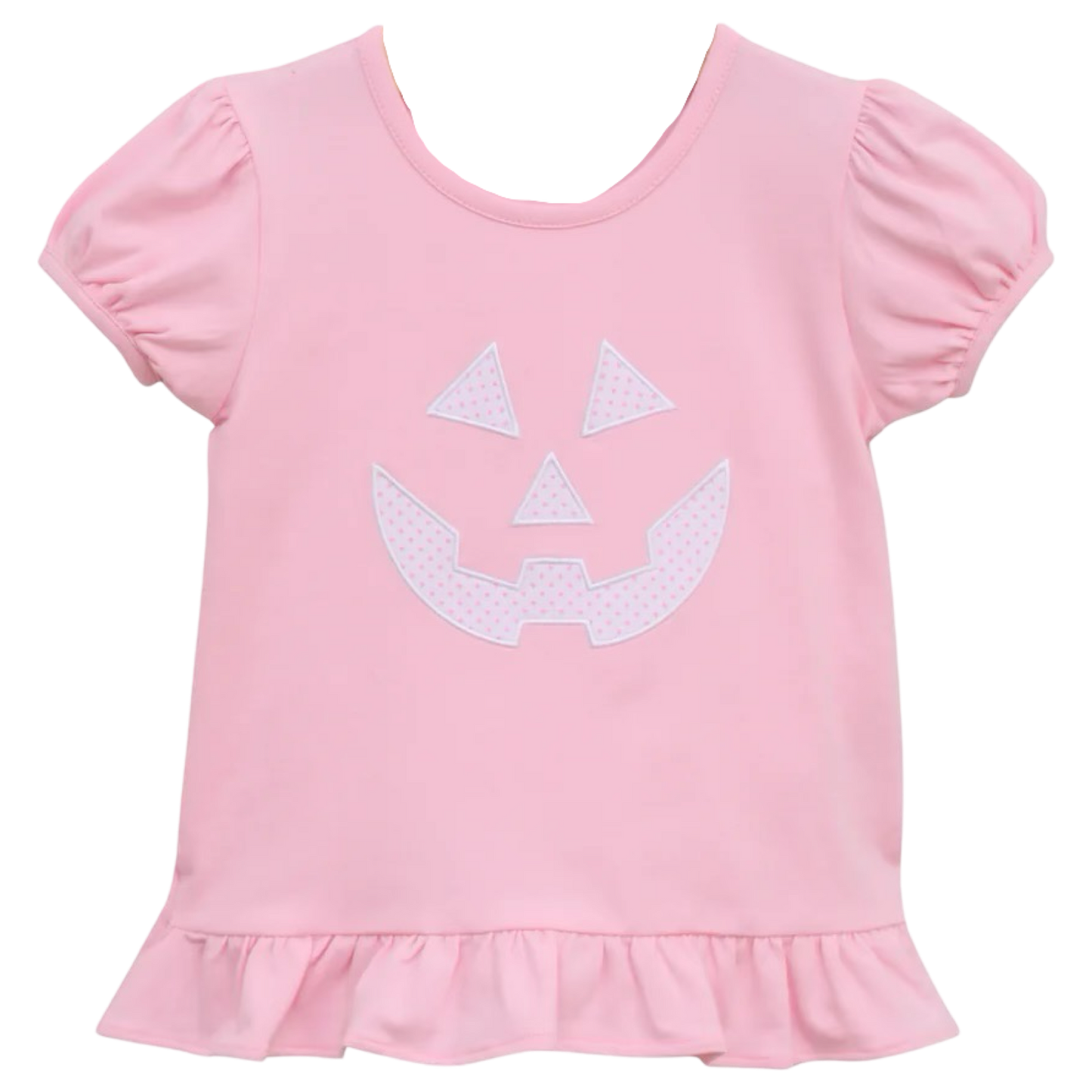 TS Ruffle Tee - Pink Jack O'Lantern