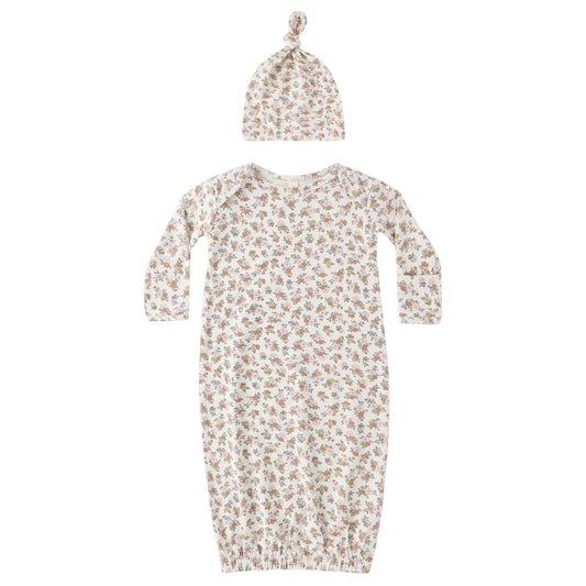 Bamboo Gown/Hat Set - Wildflower