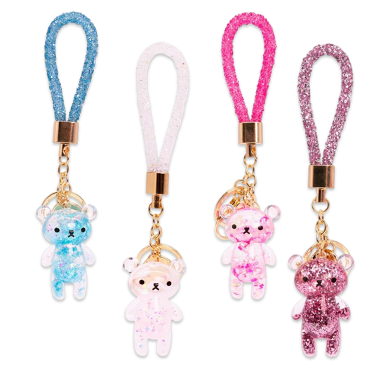 BW Glitter Bear Keychain