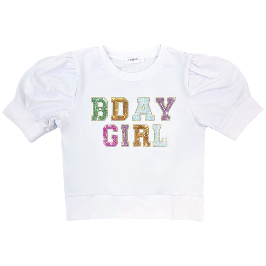 LB Puff Sleeve Top - Birthday Girl