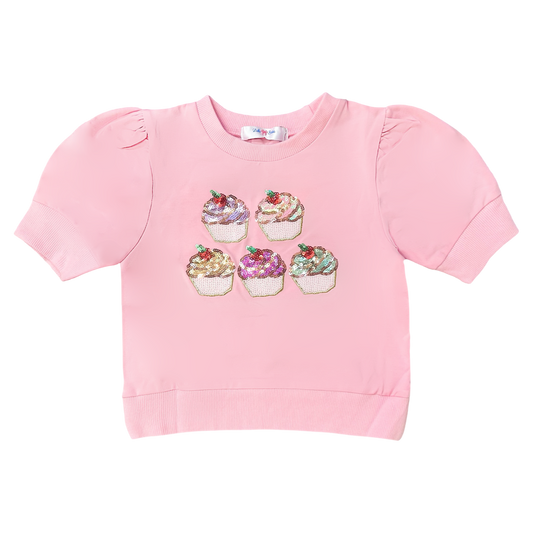 LB Puff Sleeve Top - Cupcake