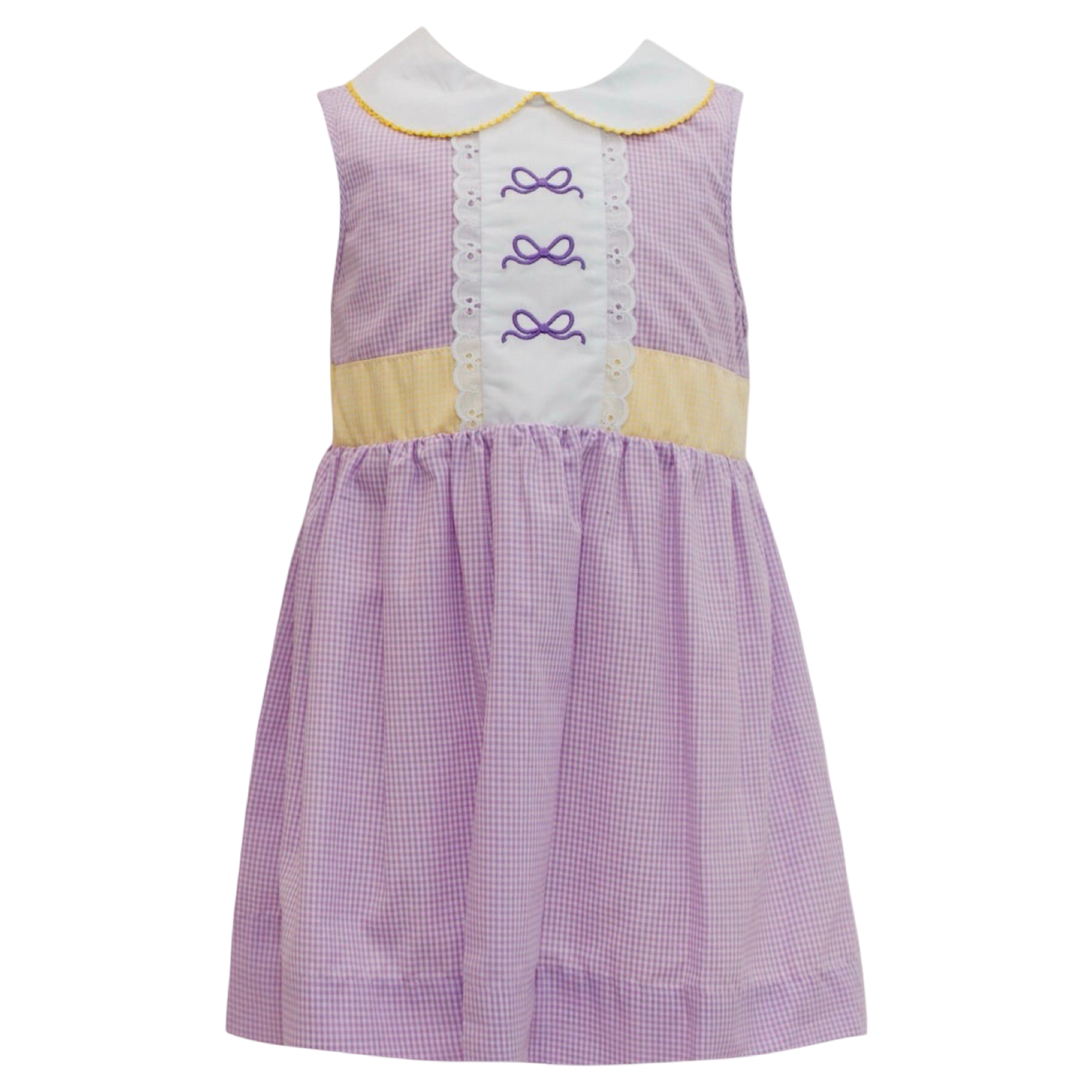 Bow Dress - Lavender/Yellow