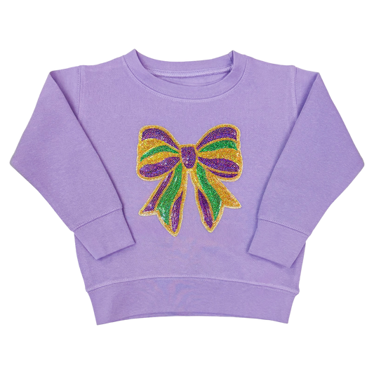 Sweatshirt - Mardi Gras Bow