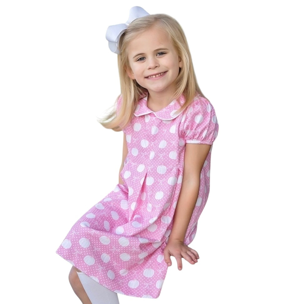 Penny Pleat Dress - Pumpkins