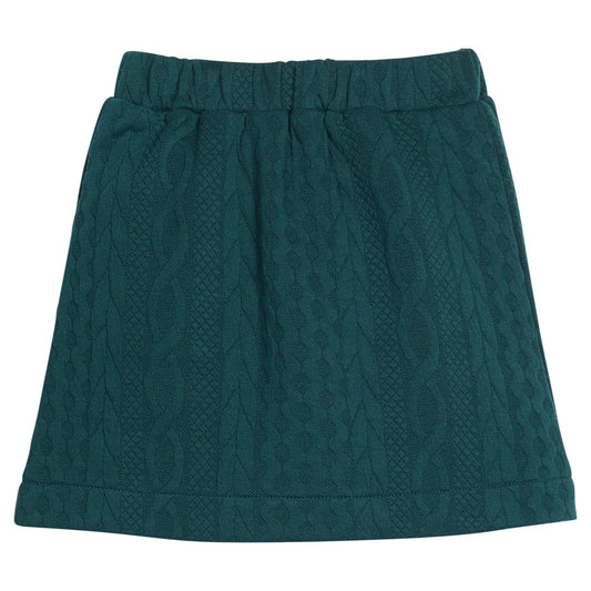 Quilted Mini Skirt - Emerald Cable