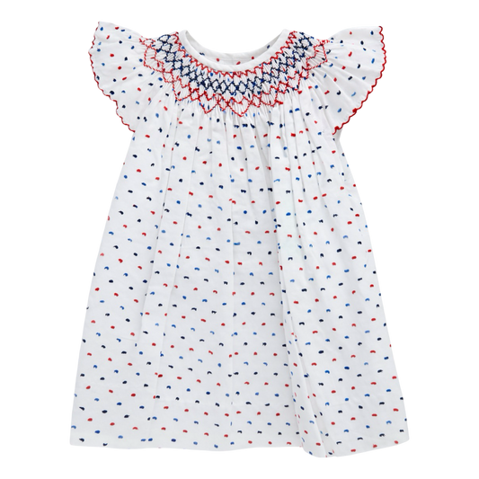 Swiss Dot Dress - Patriotic