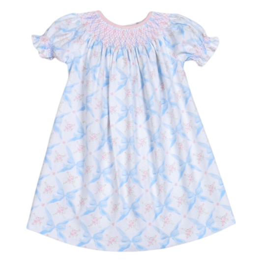 Pima Dress - Blue Bows
