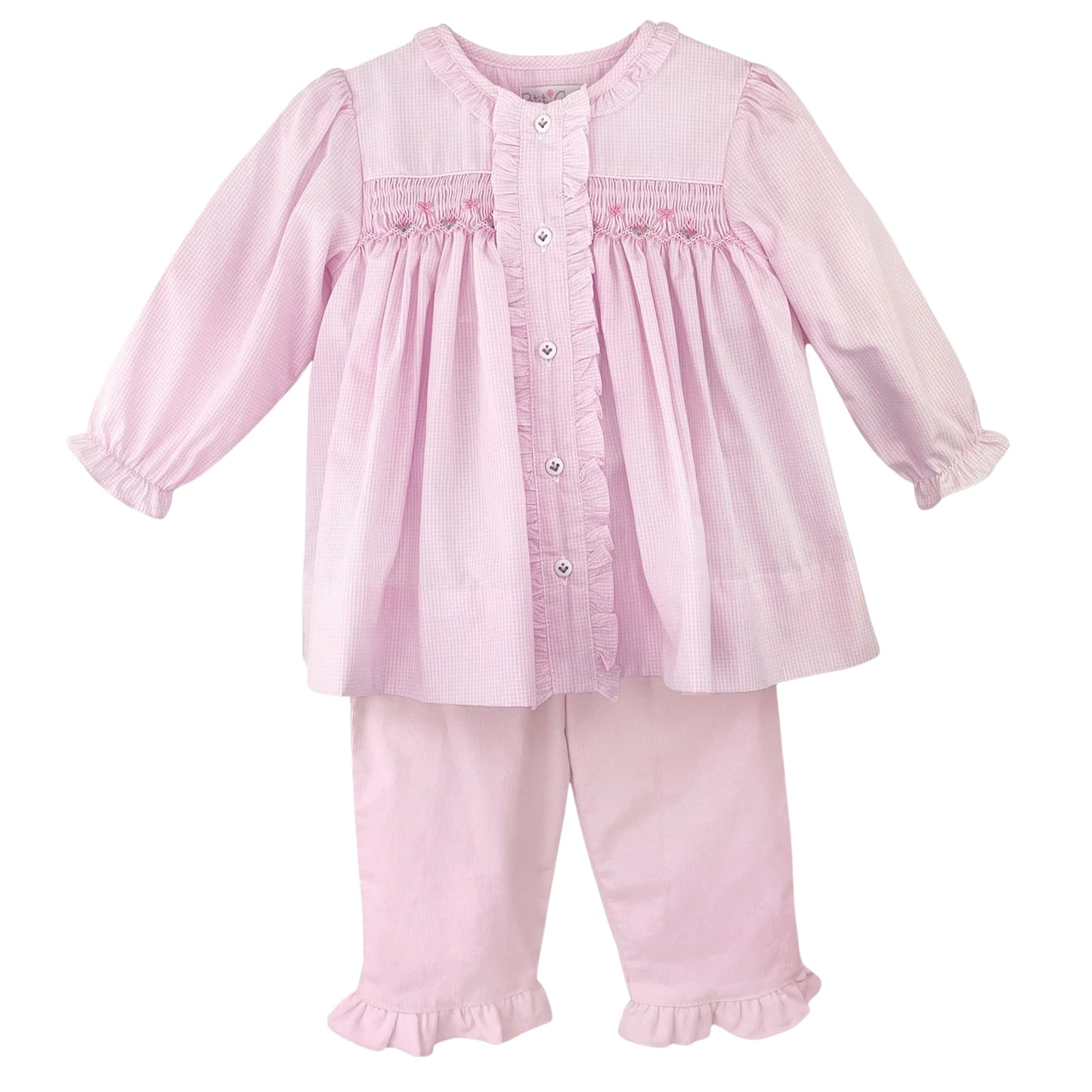 Smocked Pant Set - Bow/Floral