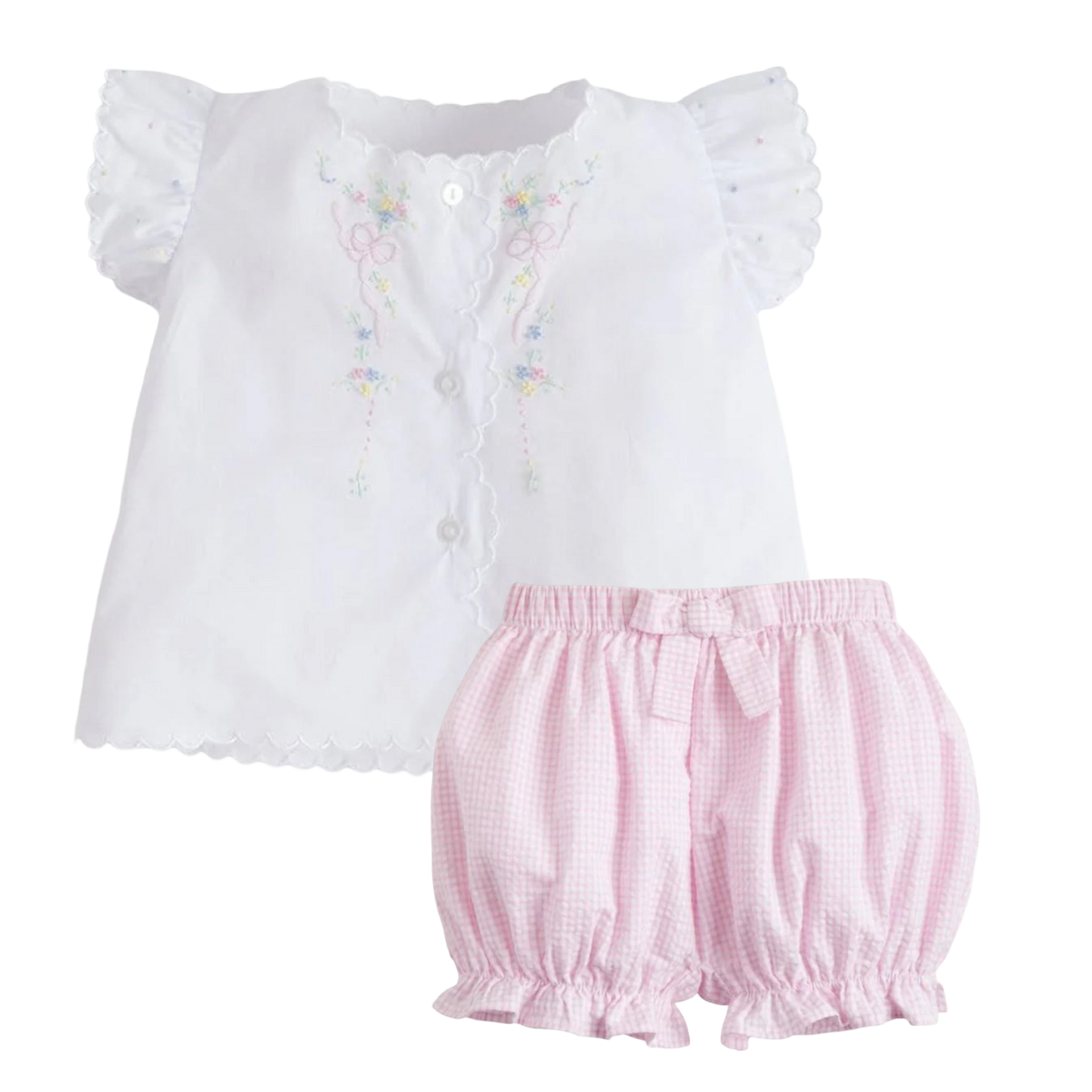 Embroidered Bloomer Set - Pink