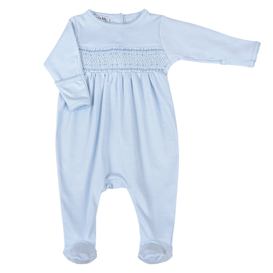 MB Footie - Smocked Blue