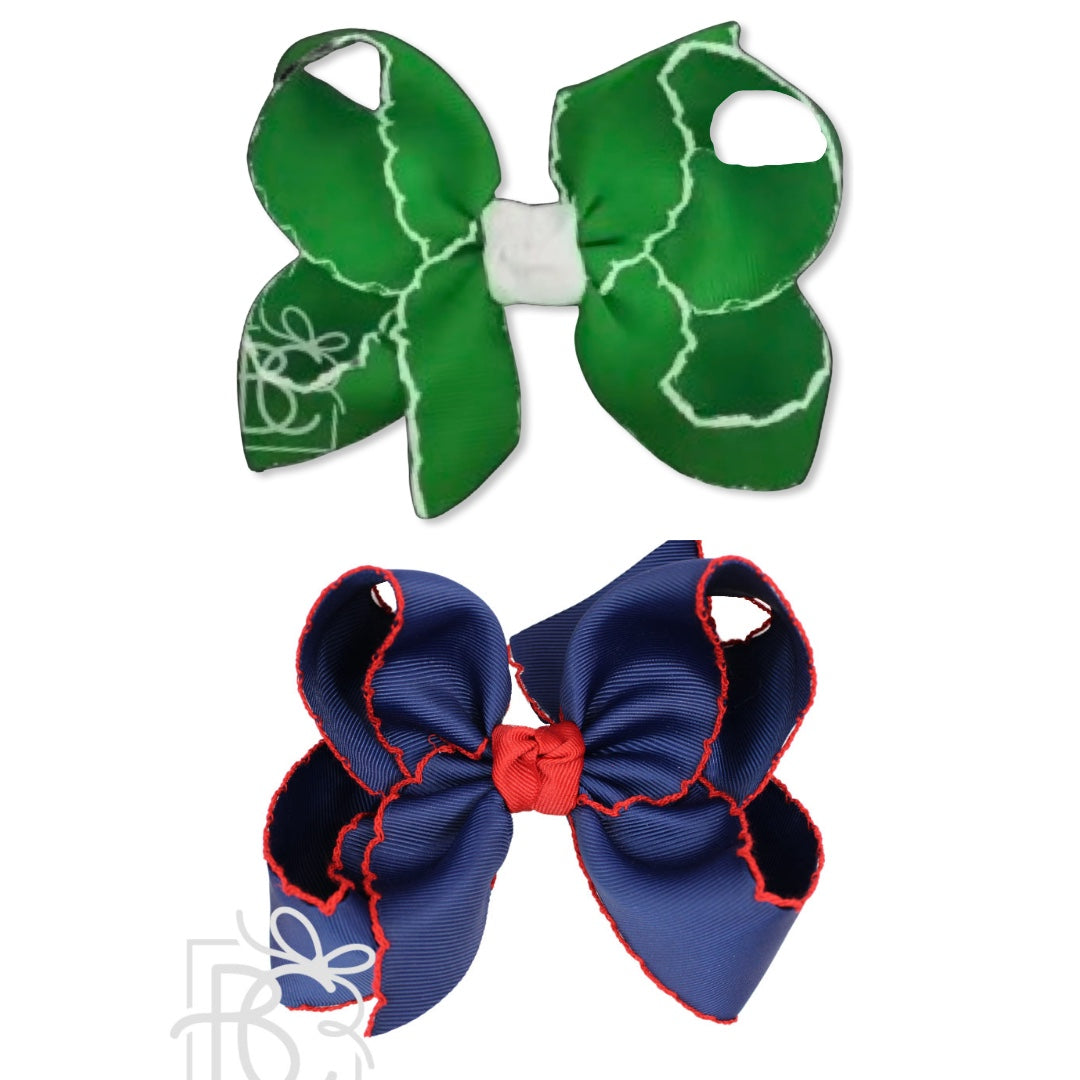 Crochet Trim Bow - Solid