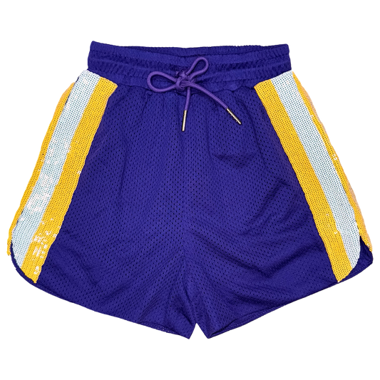 Sequin Short - Purple & Gold