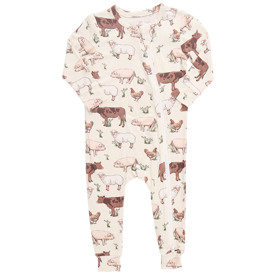 Pink Chicken Romper - Farm Life