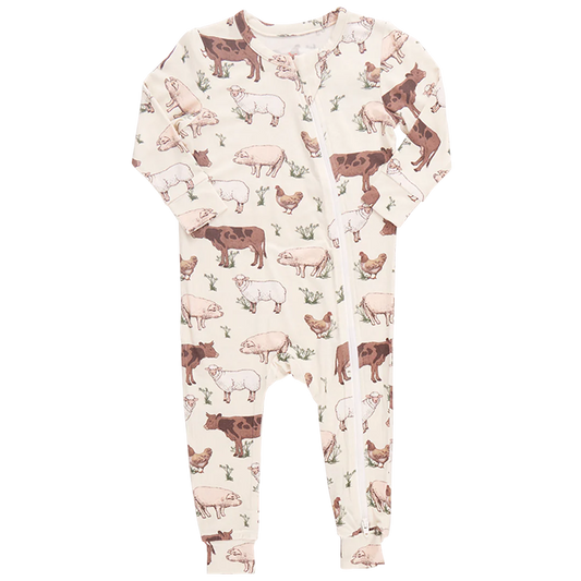 Pink Chicken Romper - Farm Life