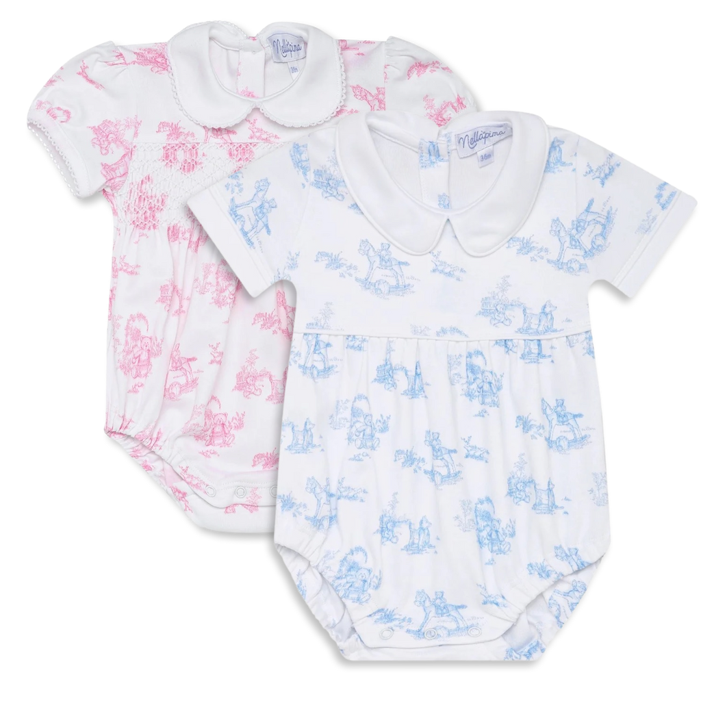 Nella Pima Pink Toile Baby Pajamas