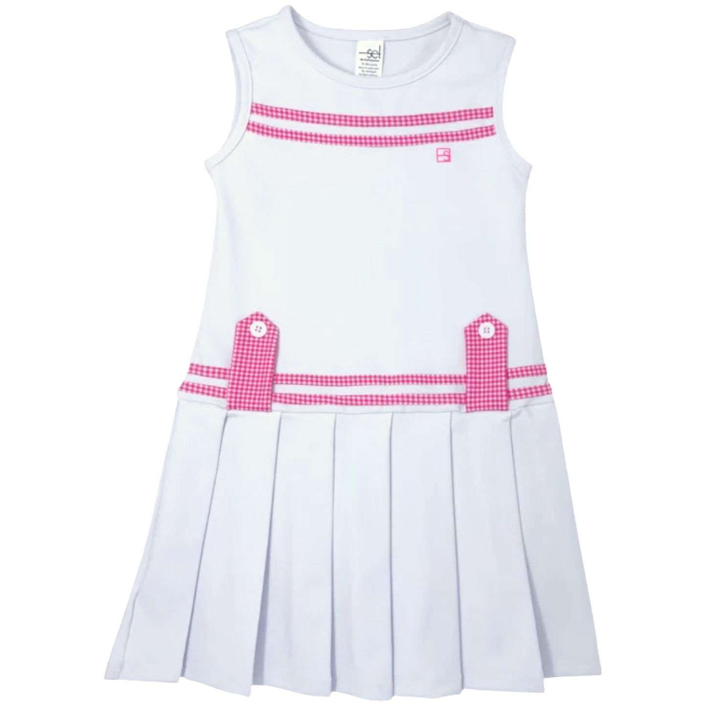 SET Magnolia Dress - White/Hot Pink