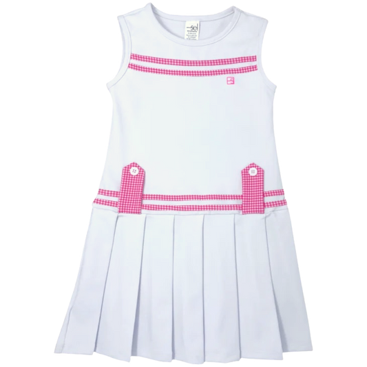 SET Magnolia Dress - White/Hot Pink