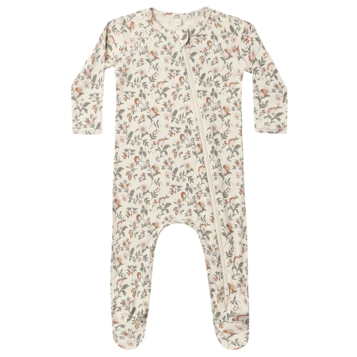 Zipper Footie - Holiday Floral