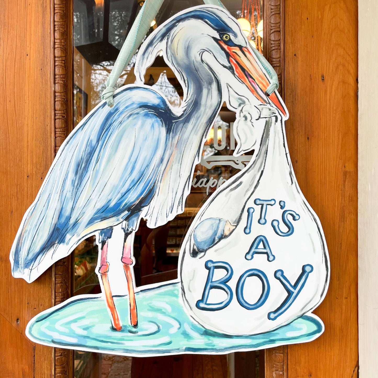 HM Door Hanger - Heron/Boy