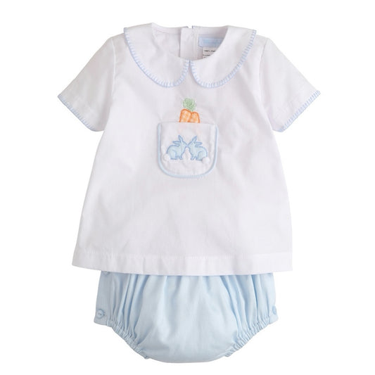 Little English Blue Diaper Set - Bunny