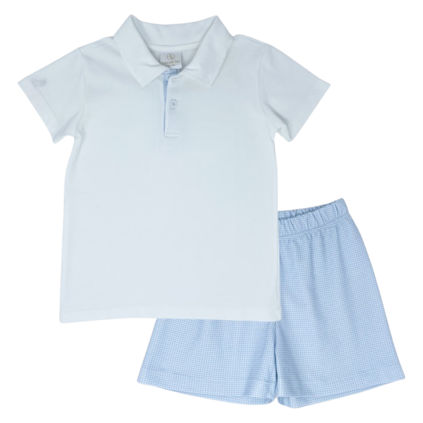 Lullaby Set Park Short Set - Blue/White