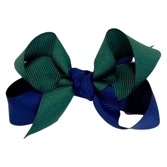 Two-Toned Bow - Navy & Green