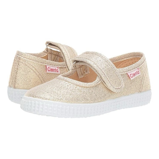 Canvas Mary Jane - Gold Glitter