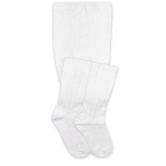 Classic Cable Tights - White