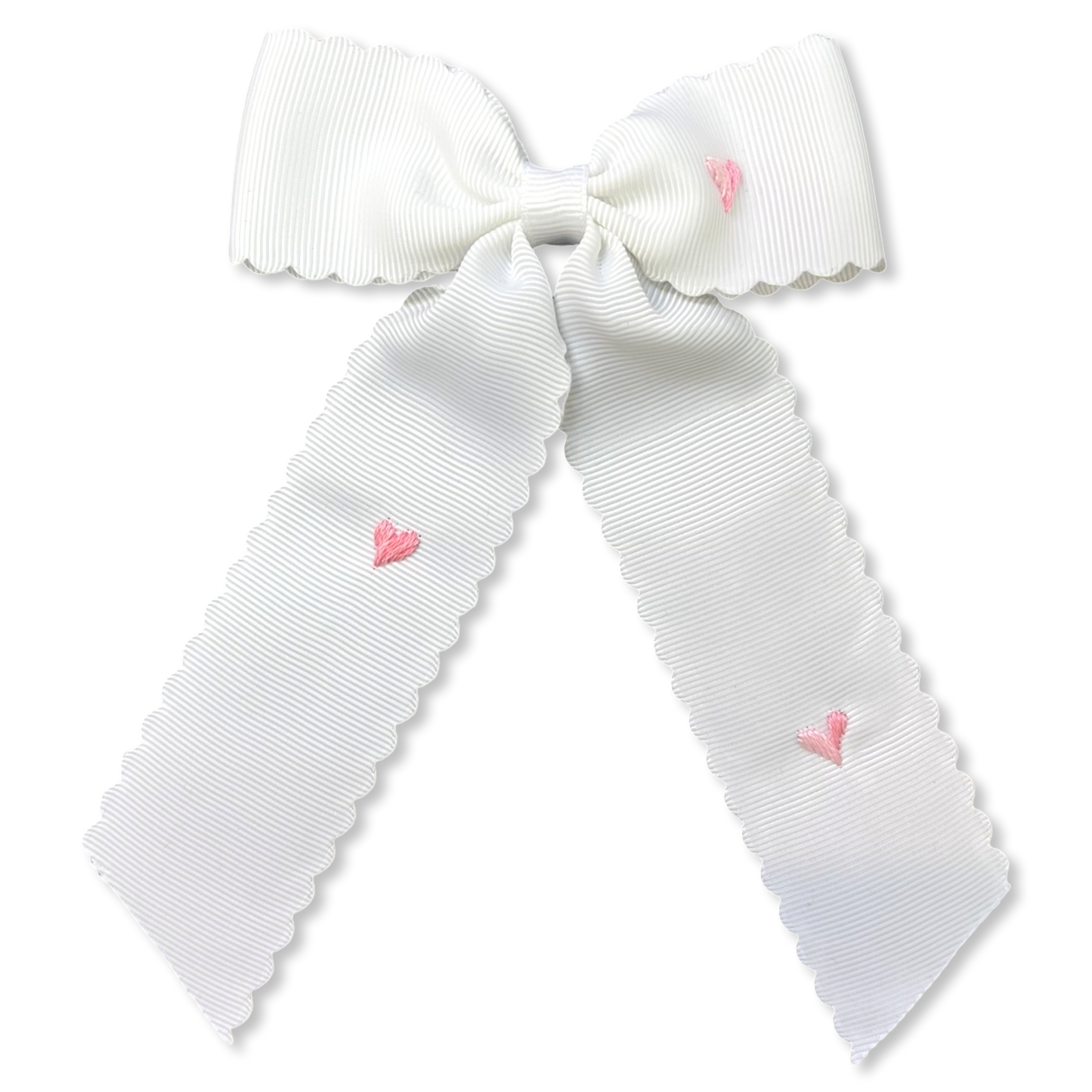 WW Embroidered Scalloped Bow