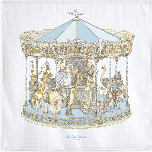 Atelier Choux Swaddle - Carousel Blue